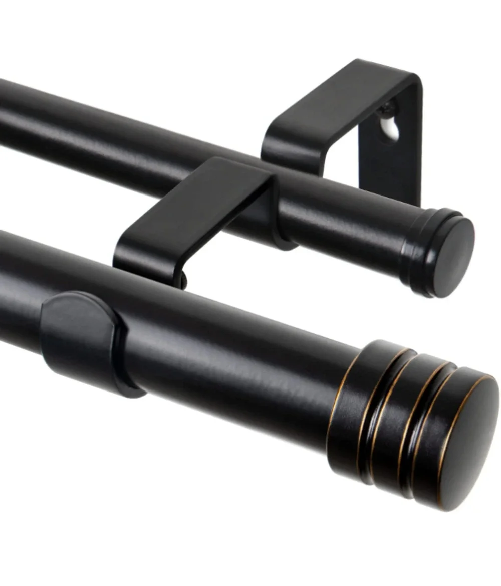 1 Inch Double Curtain Rods for Windows 32 to 144 Inch,